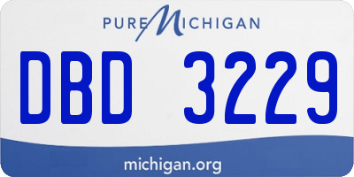MI license plate DBD3229