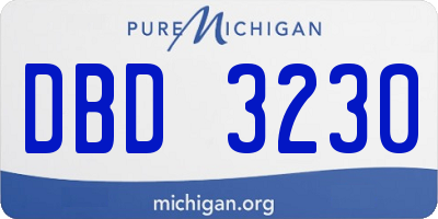 MI license plate DBD3230