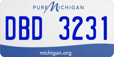 MI license plate DBD3231