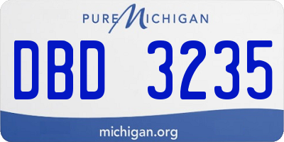 MI license plate DBD3235