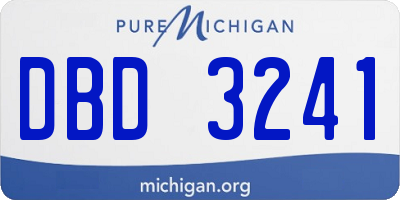 MI license plate DBD3241