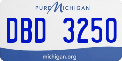 MI license plate DBD3250