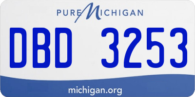 MI license plate DBD3253