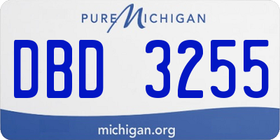MI license plate DBD3255