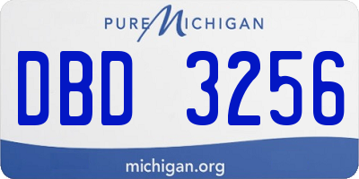 MI license plate DBD3256