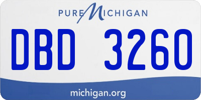 MI license plate DBD3260