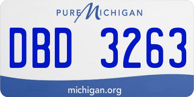 MI license plate DBD3263