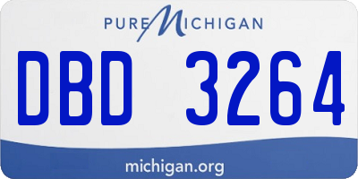 MI license plate DBD3264
