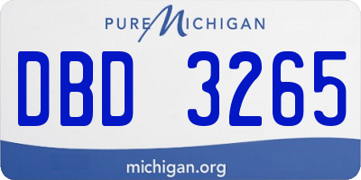 MI license plate DBD3265