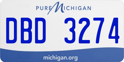 MI license plate DBD3274