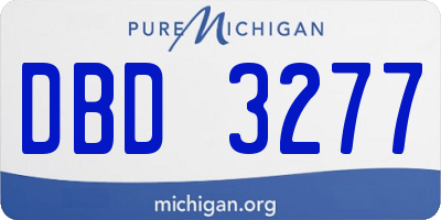 MI license plate DBD3277