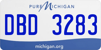 MI license plate DBD3283