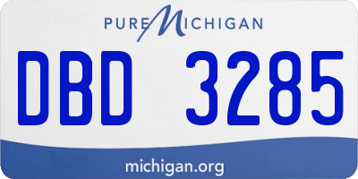 MI license plate DBD3285