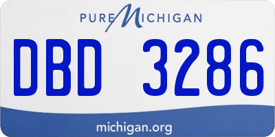 MI license plate DBD3286