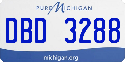 MI license plate DBD3288