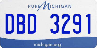MI license plate DBD3291