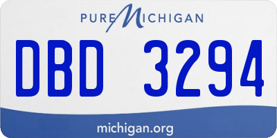MI license plate DBD3294