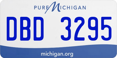 MI license plate DBD3295