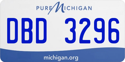 MI license plate DBD3296