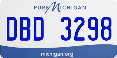 MI license plate DBD3298