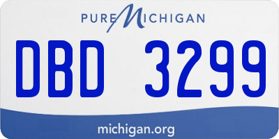 MI license plate DBD3299