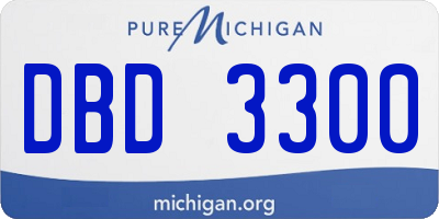 MI license plate DBD3300