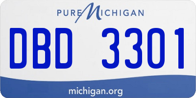 MI license plate DBD3301