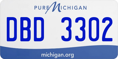 MI license plate DBD3302