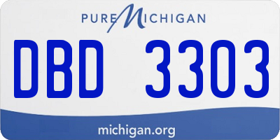 MI license plate DBD3303
