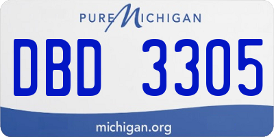 MI license plate DBD3305