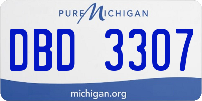 MI license plate DBD3307