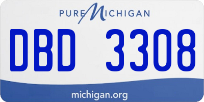 MI license plate DBD3308