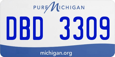 MI license plate DBD3309
