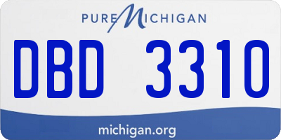 MI license plate DBD3310
