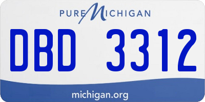 MI license plate DBD3312