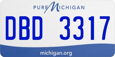 MI license plate DBD3317