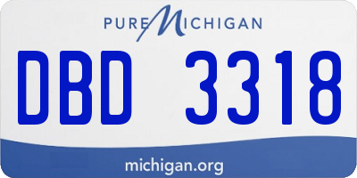 MI license plate DBD3318