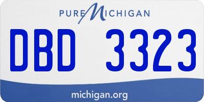 MI license plate DBD3323