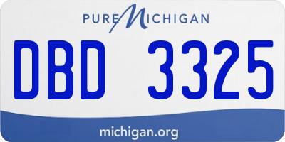 MI license plate DBD3325