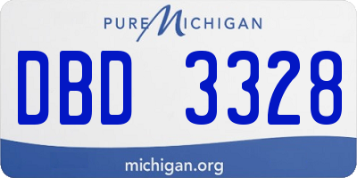MI license plate DBD3328