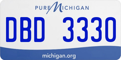 MI license plate DBD3330