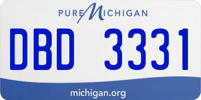 MI license plate DBD3331