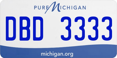 MI license plate DBD3333