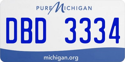 MI license plate DBD3334