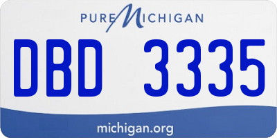 MI license plate DBD3335
