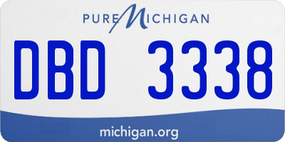 MI license plate DBD3338