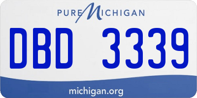 MI license plate DBD3339