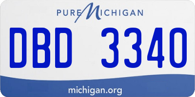 MI license plate DBD3340