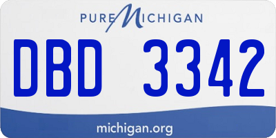 MI license plate DBD3342