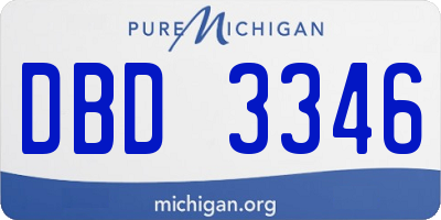 MI license plate DBD3346
